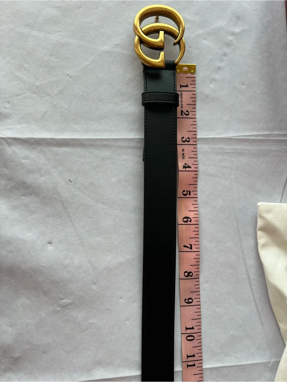 Gucci Black Leather Belt with Gold Double G Buckle